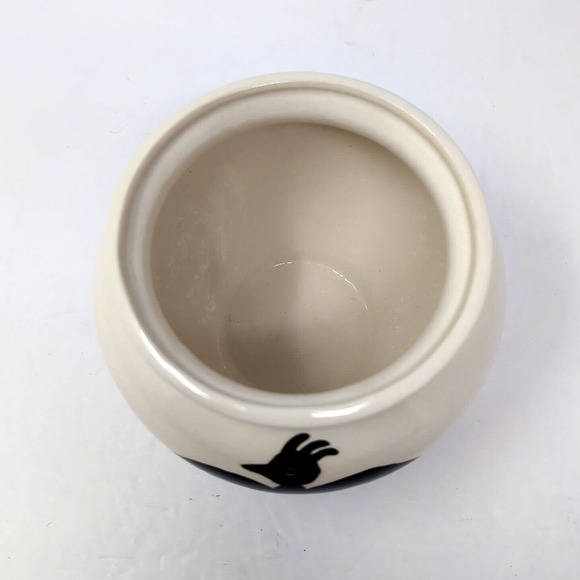 VTG Pottery Planter Cream Black Thunderbird Signed Ruth S. 1980 Hobbyist Piece - Picture 6 of 14